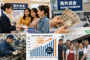 【2026年最新】日本から海外送金が初の1兆円突破|外国人労働者増加がもたらす経済効果とは