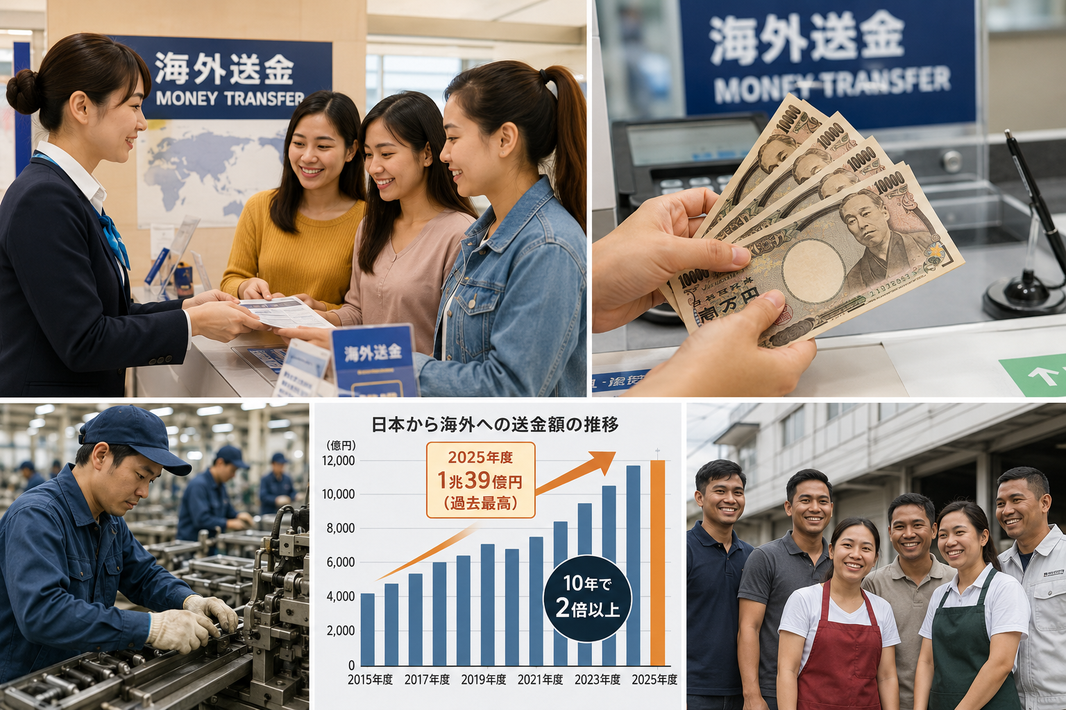 【2026年最新】日本から海外送金が初の1兆円突破|外国人労働者増加がもたらす経済効果とは