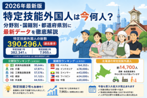 【2026年最新版】特定技能外国人は今何人?分野別・国籍別・都道府県別に最新データを徹底解説